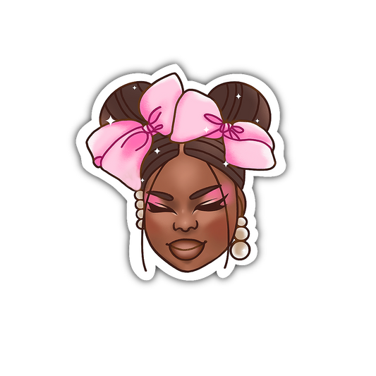 Glitter Princess Bow Sticker