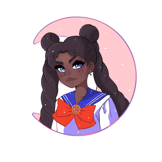 Melanated Sailor Moon Sticker