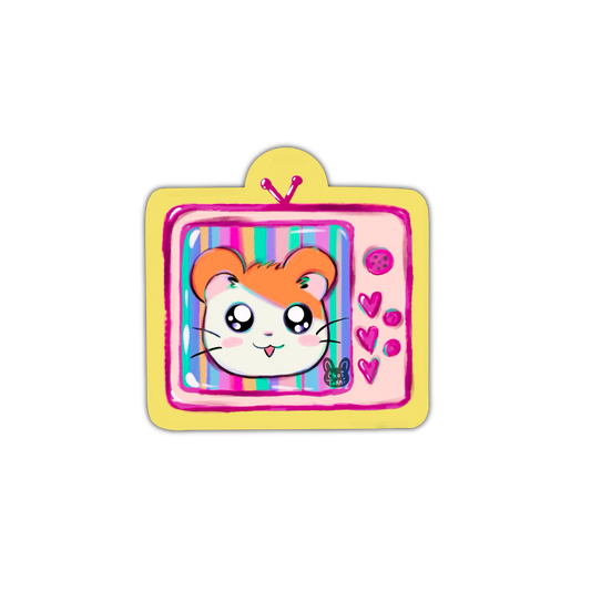 Hamster On TV Sticker