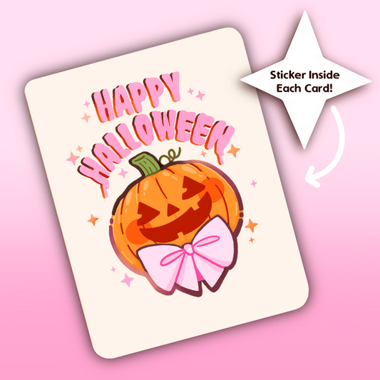 Happy Halloween - Greeting Card - Seasons Greeting - kawaii Greeting Card