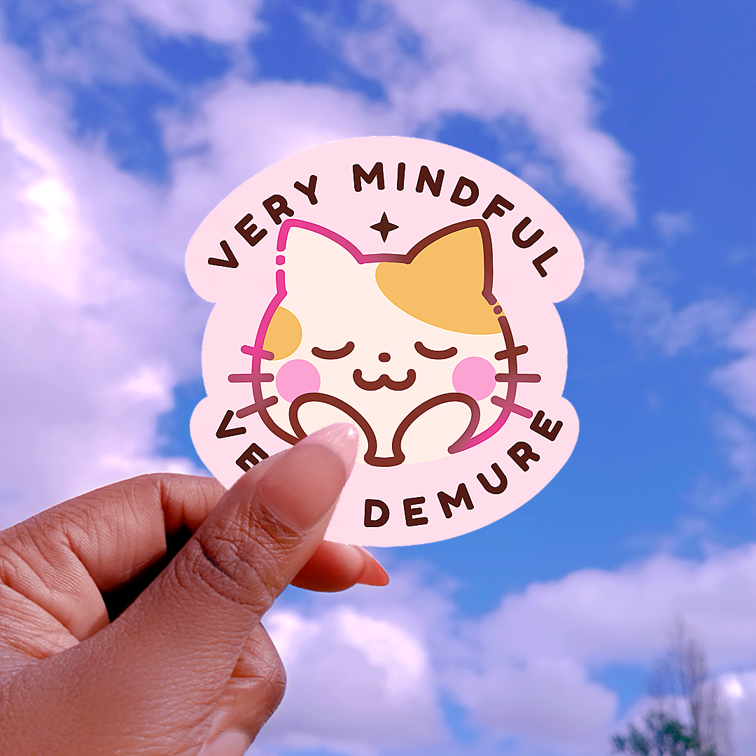 Very Mindful Kitty Sticker