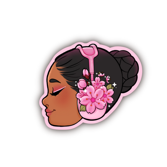 Cherry Blossom Girly Glossy Sticker