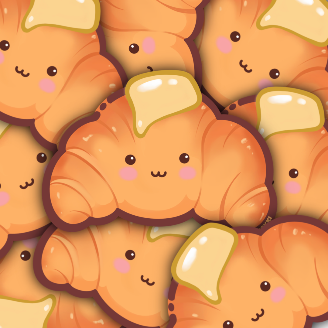 Cute Buttery Croissant - Sticker