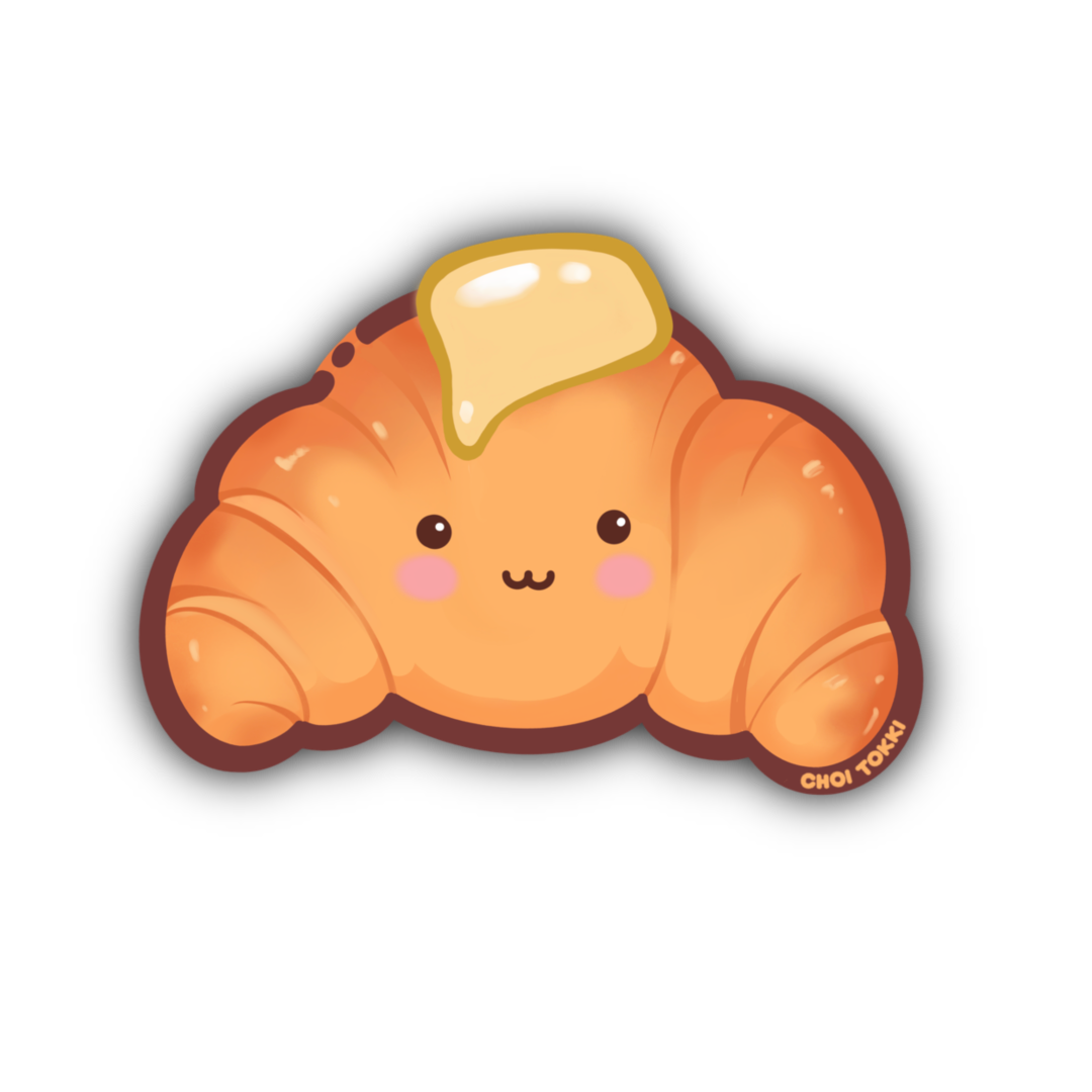 Cute Buttery Croissant - Sticker