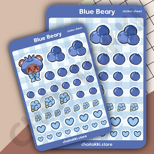 Blue Beary Sticker Sheet