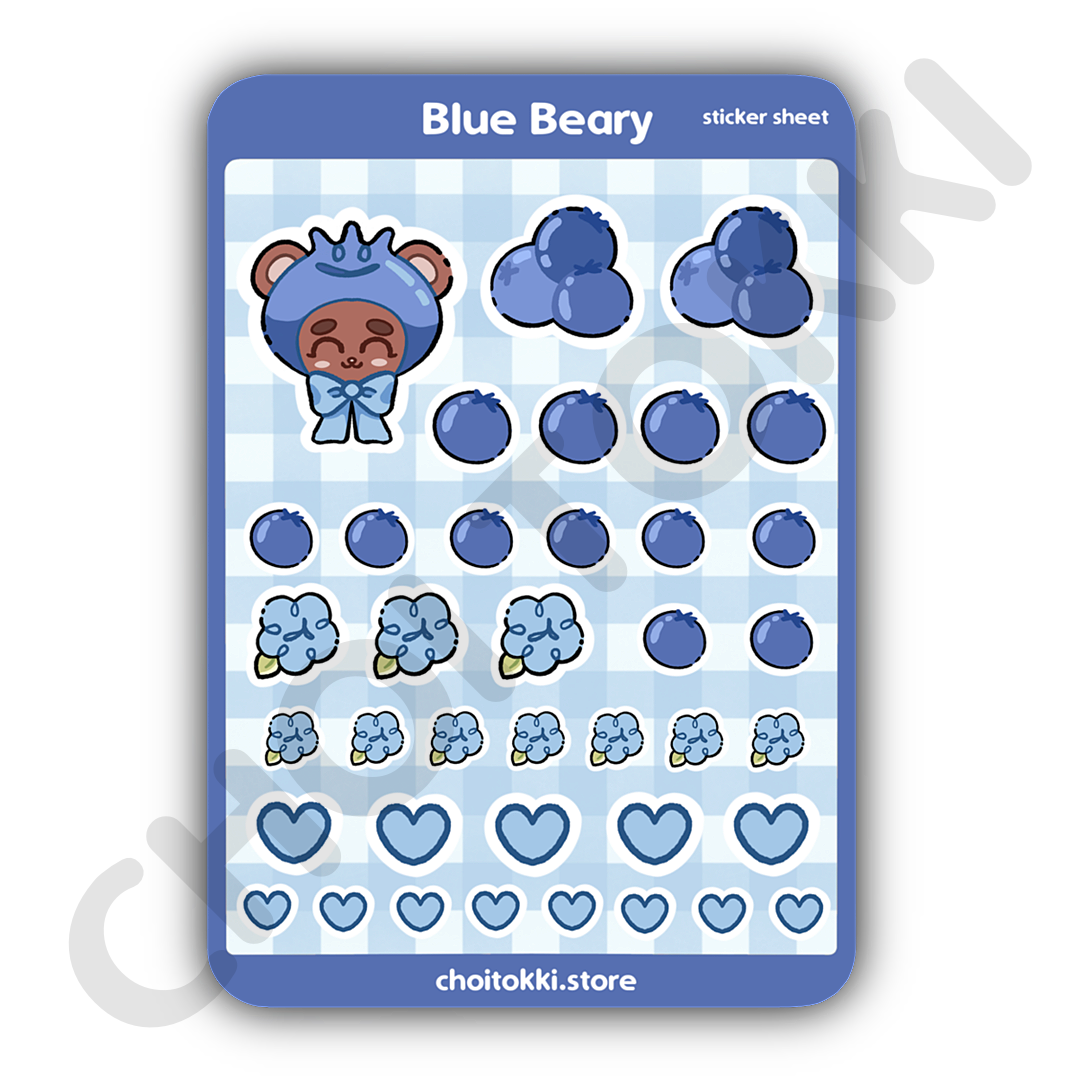 Blue Beary Sticker Sheet