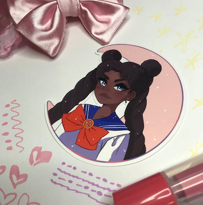 Melanated Sailor Moon Sticker