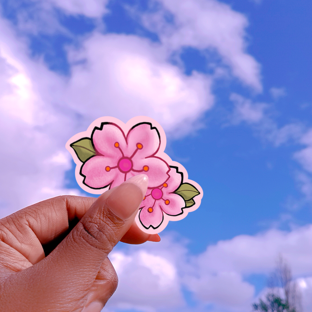 Cherry Blossom Glossy Sticker