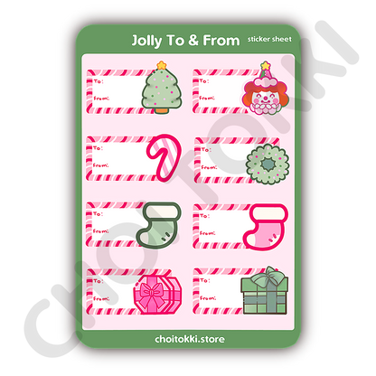 Jolly To & From Sticker Sheet