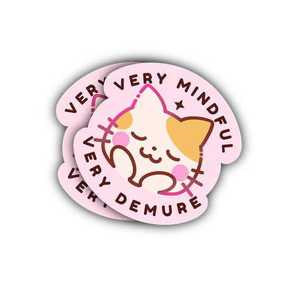 Very Mindful Kitty Sticker