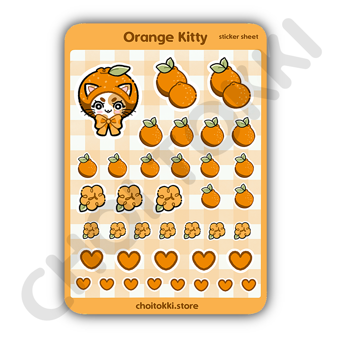 Orange Kitty Sticker Sheet