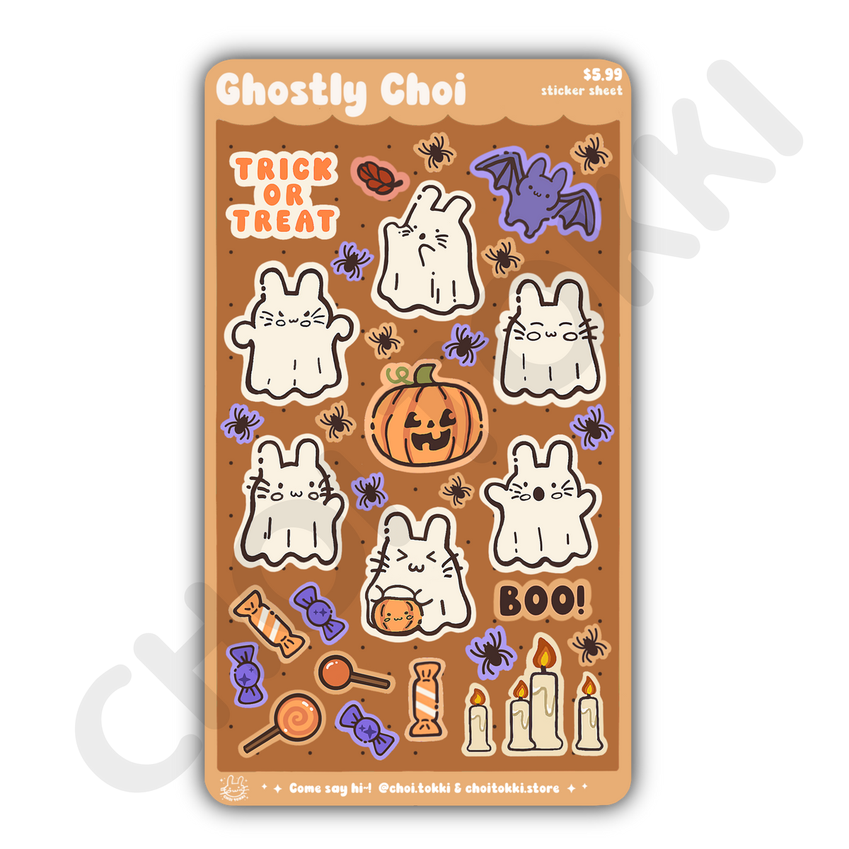 Ghostly Choi Sticker Sheet