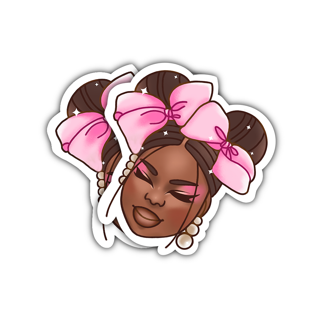 Glitter Princess Bow Sticker