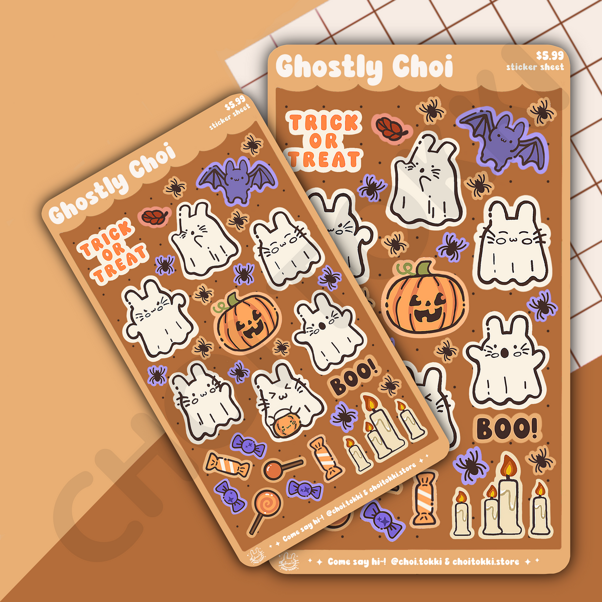 Ghostly Choi Sticker Sheet