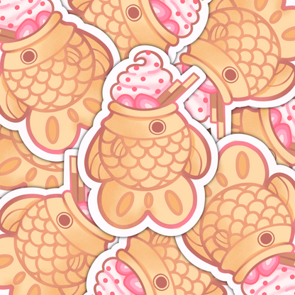 Taiyaki Strawberry Fish Sticker